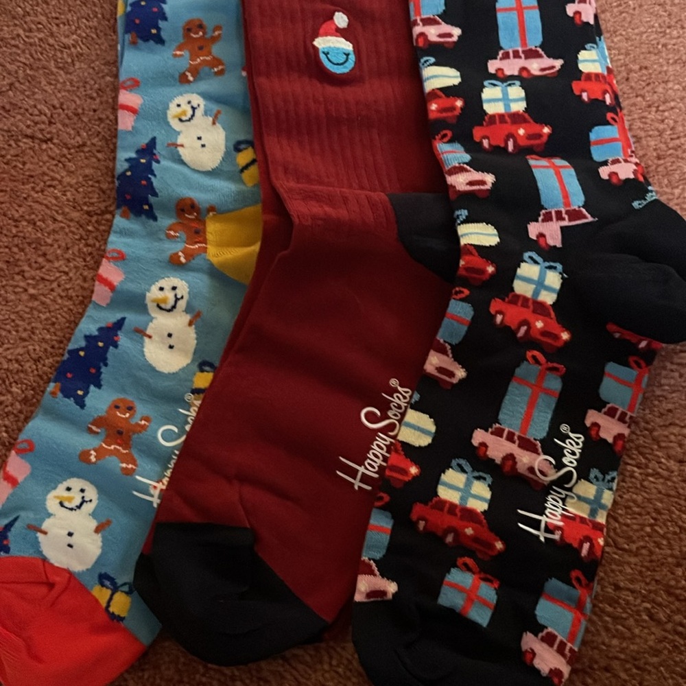 Happy socks (3) in a Christmas box new(no offer please)